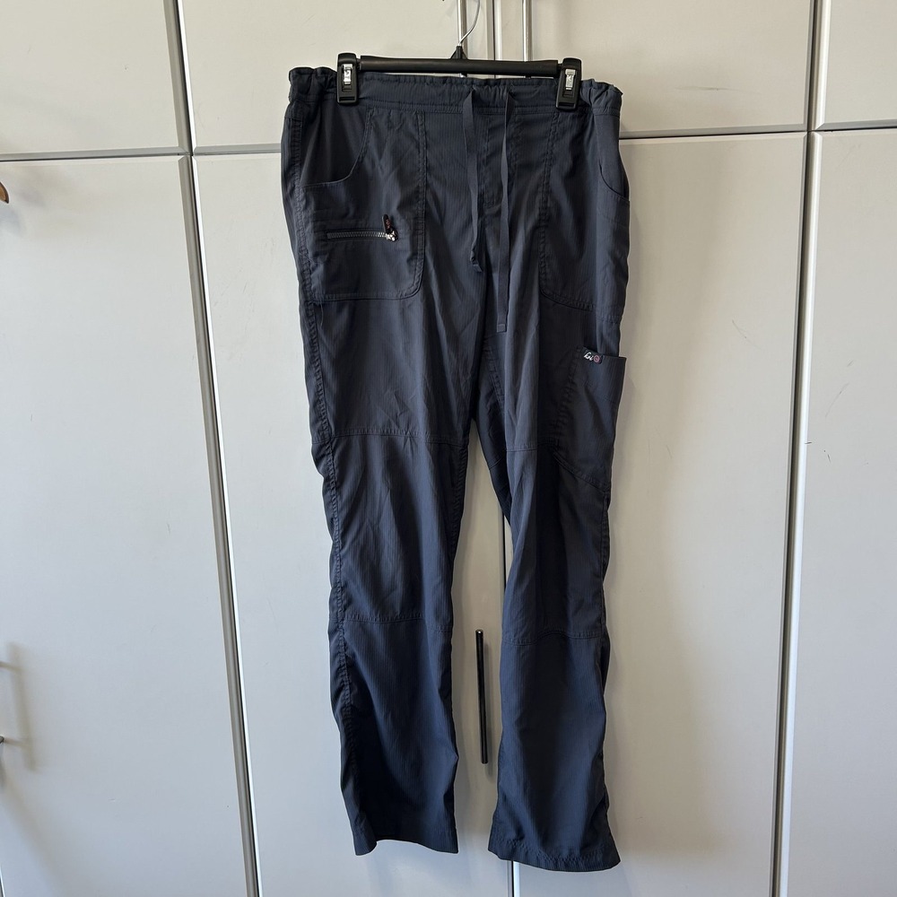 Koi Lite Peace Scrub Pants Womens Medium Tall Charcoal Gray Slim Fit Trousers